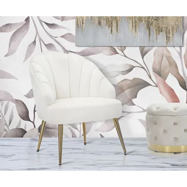 Fotel SHELL Kremowy 65x69x84 cm